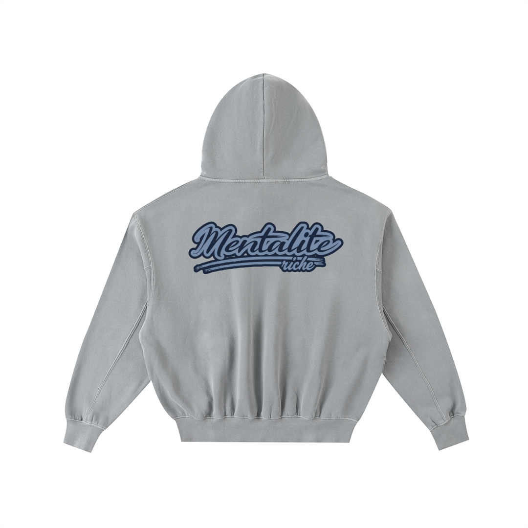 Light Grey Mentalitè Riche Washed Fleece Hoodie
