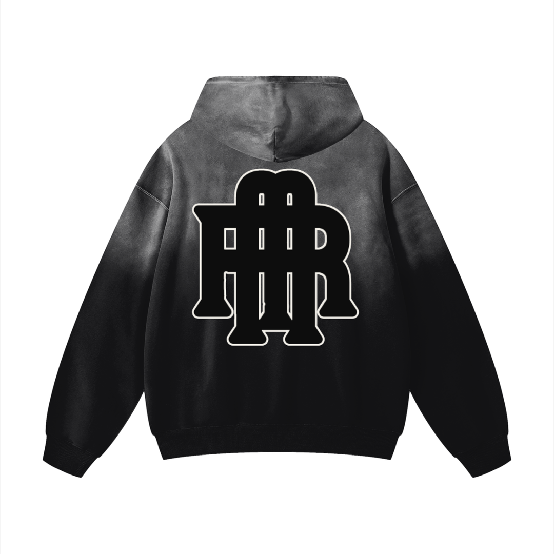 Heavyweight Riche Black Sunfade Oversized Hoodie