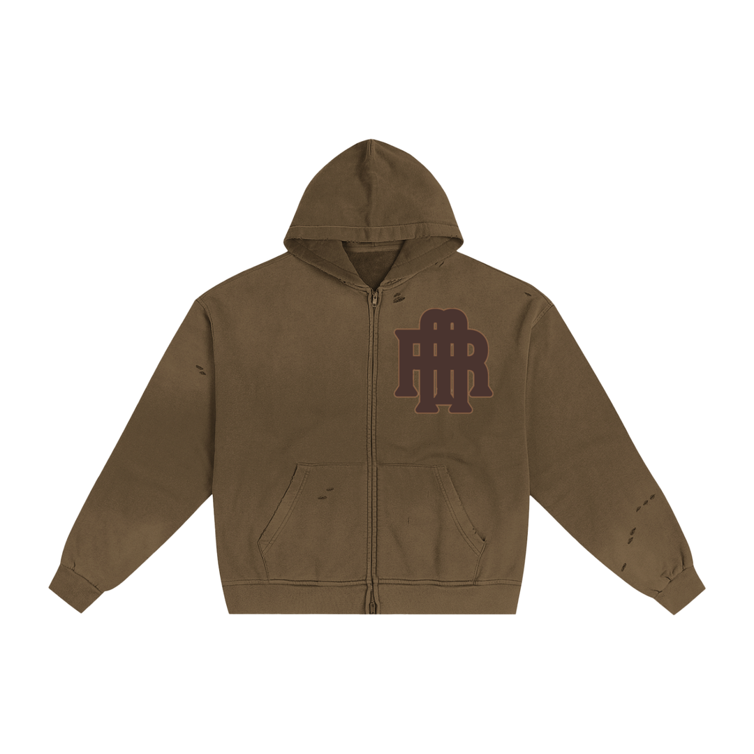 O.G Riche Gray Green Zip up Hoodie