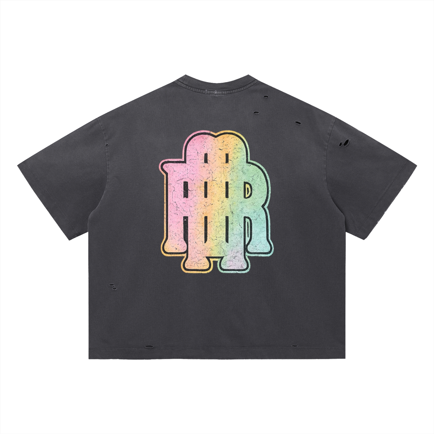 Rich In Color Distressed Boxy Oversized T-Shirt