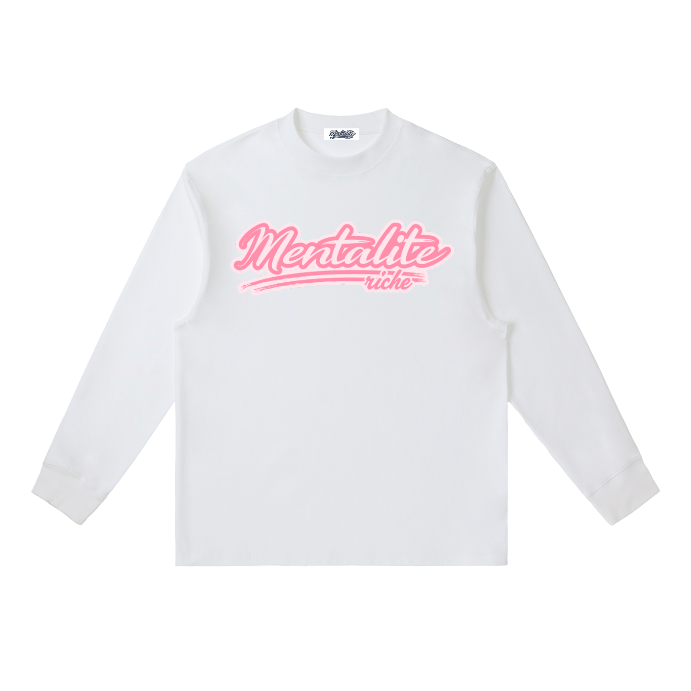 White Rich in Love  Crewneck Long-Sleeve T-Shirt
