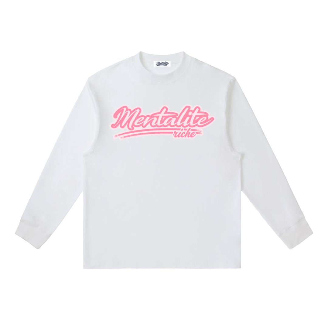 White Rich in Love  Crewneck Long-Sleeve T-Shirt