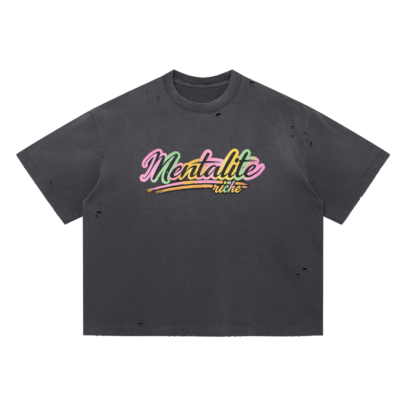 Rich In Color Distressed Boxy Oversized T-Shirt